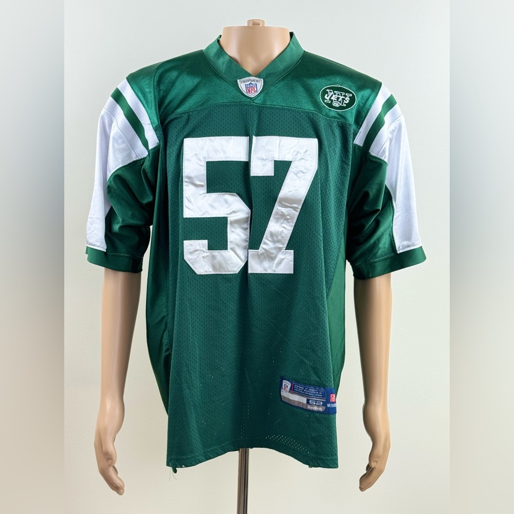 Reebok New York Jets Bart Scott #57 Stitched Jersey, Size 52, Green/White - Picture 2 of 15